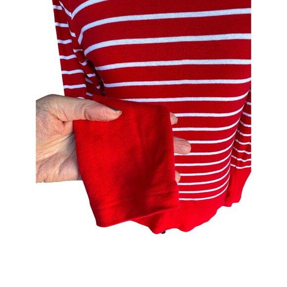 Vineyard Vines Red White Striped Classic Turtleneck Sweater S Pima Cotton/Modal - Picture 12 of 13